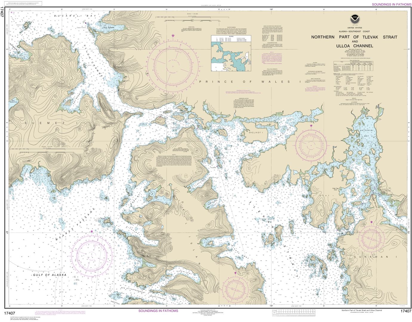 Northern part of Tlevak Strait and Uloa Channel | NOAA Chart 17407