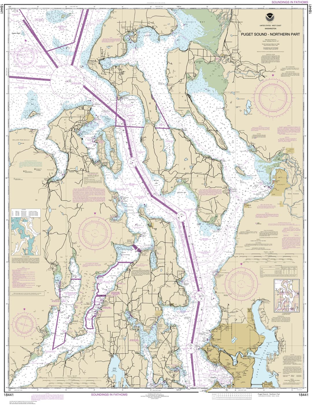 Puget Sound-northern part | Carte NOAA 18441