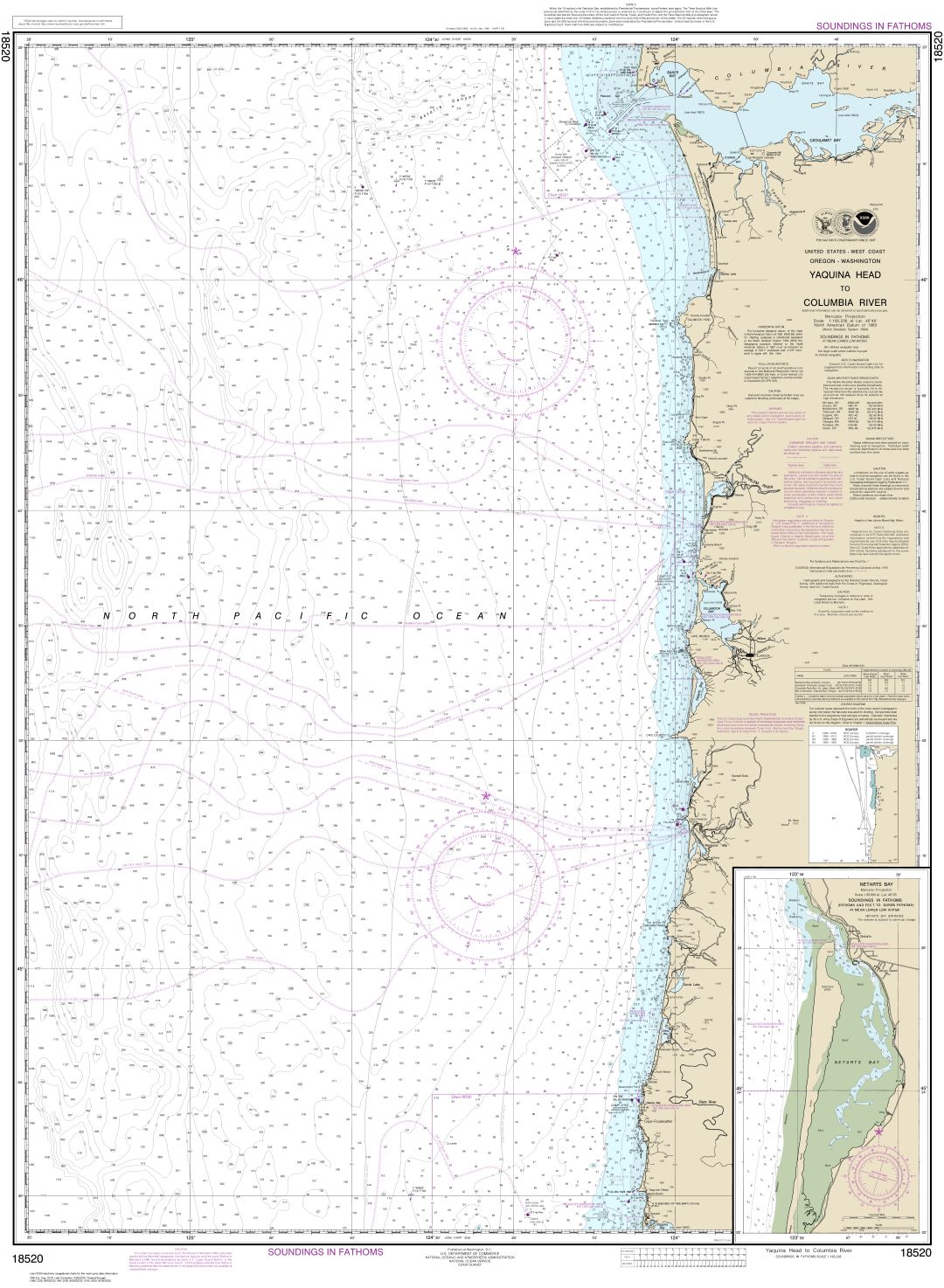 Yaquina Head to Columbia River;Netarts Bay | Carte NOAA 18520