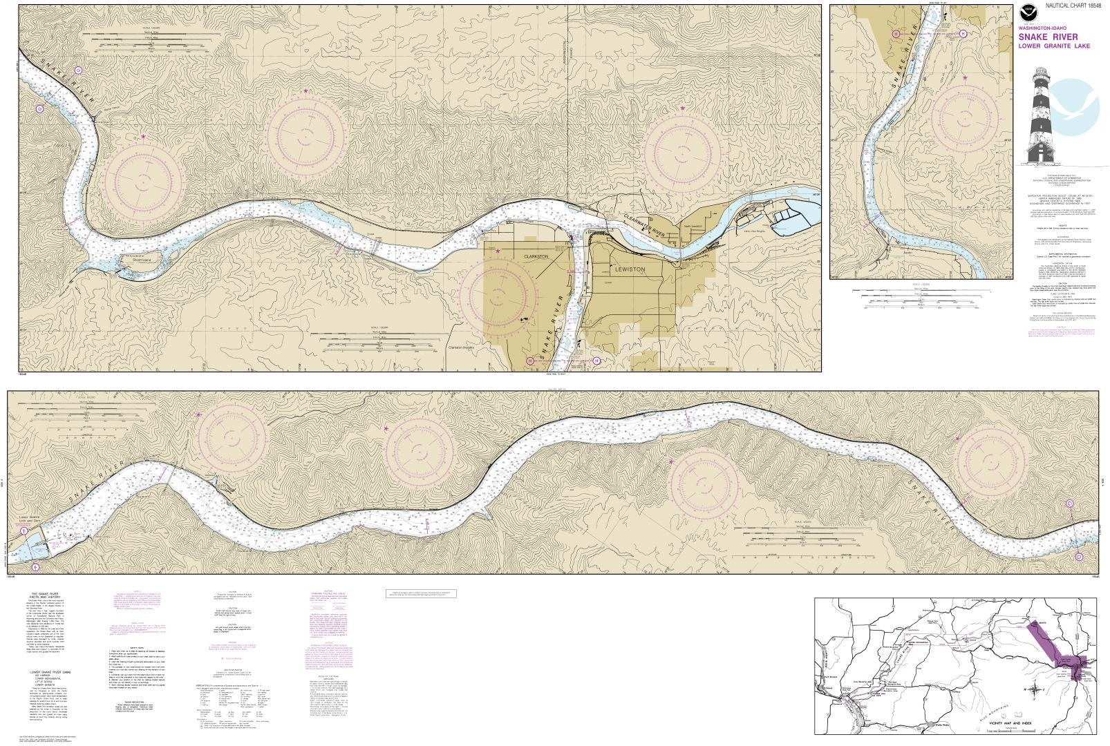 Snake River-Lower Granite Lake FRANKLIN D. ROOSEVELT LAKE | NOAA Chart 18548