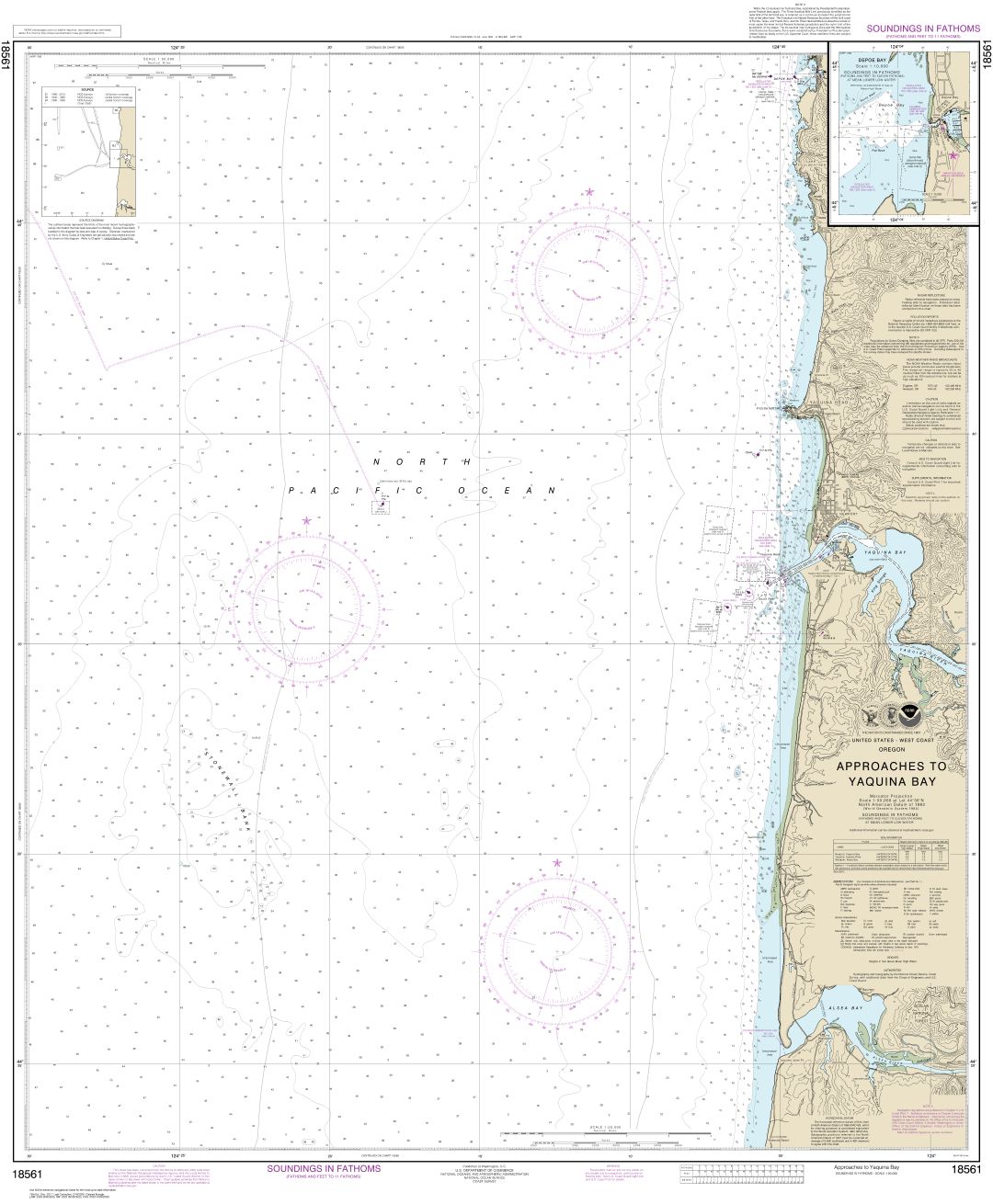 Approaches to Yaquina Bay;Depoe Bay | NOAA Chart 18561