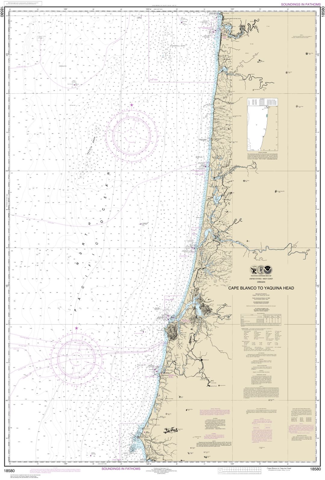 Cape Blanco to Yaquina Head | NOAA Chart 18580