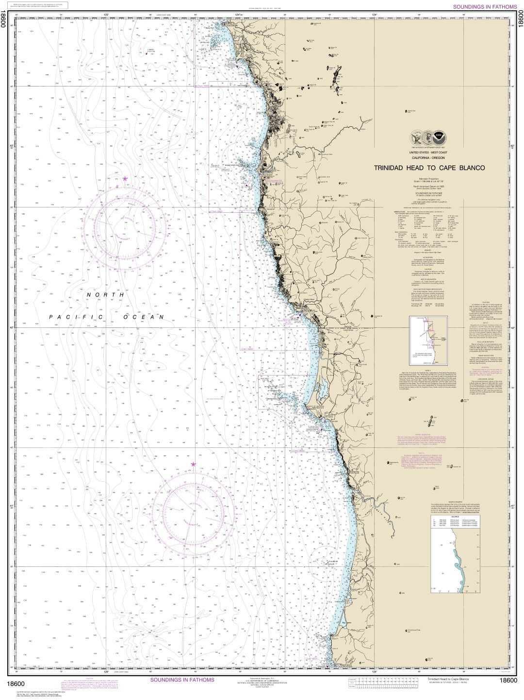 Trinidad Head to Cape Blanco | NOAA Chart 18600