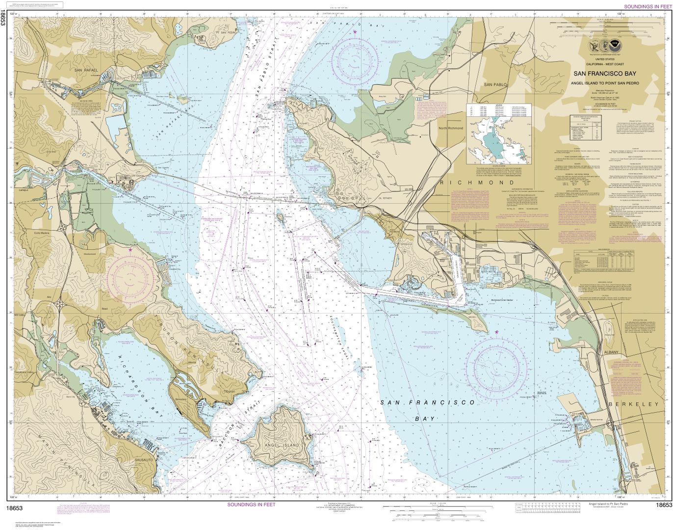 San Francisco Bay-Angel Island to Point San Pedro | NOAA Chart 18653