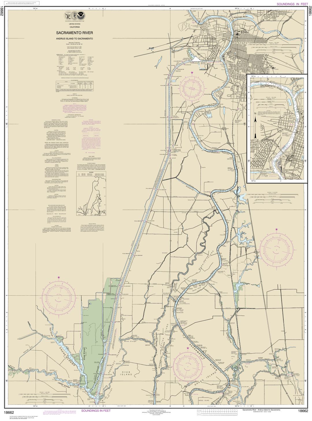 Sacramento River Andrus Island to Sacramento | NOAA Chart 18662