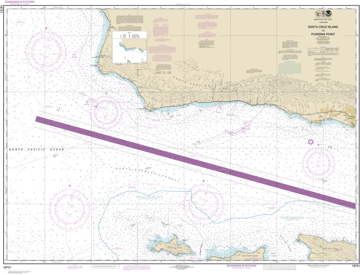 Santa Cruz Island to Purisima Point | NOAA Chart 18721