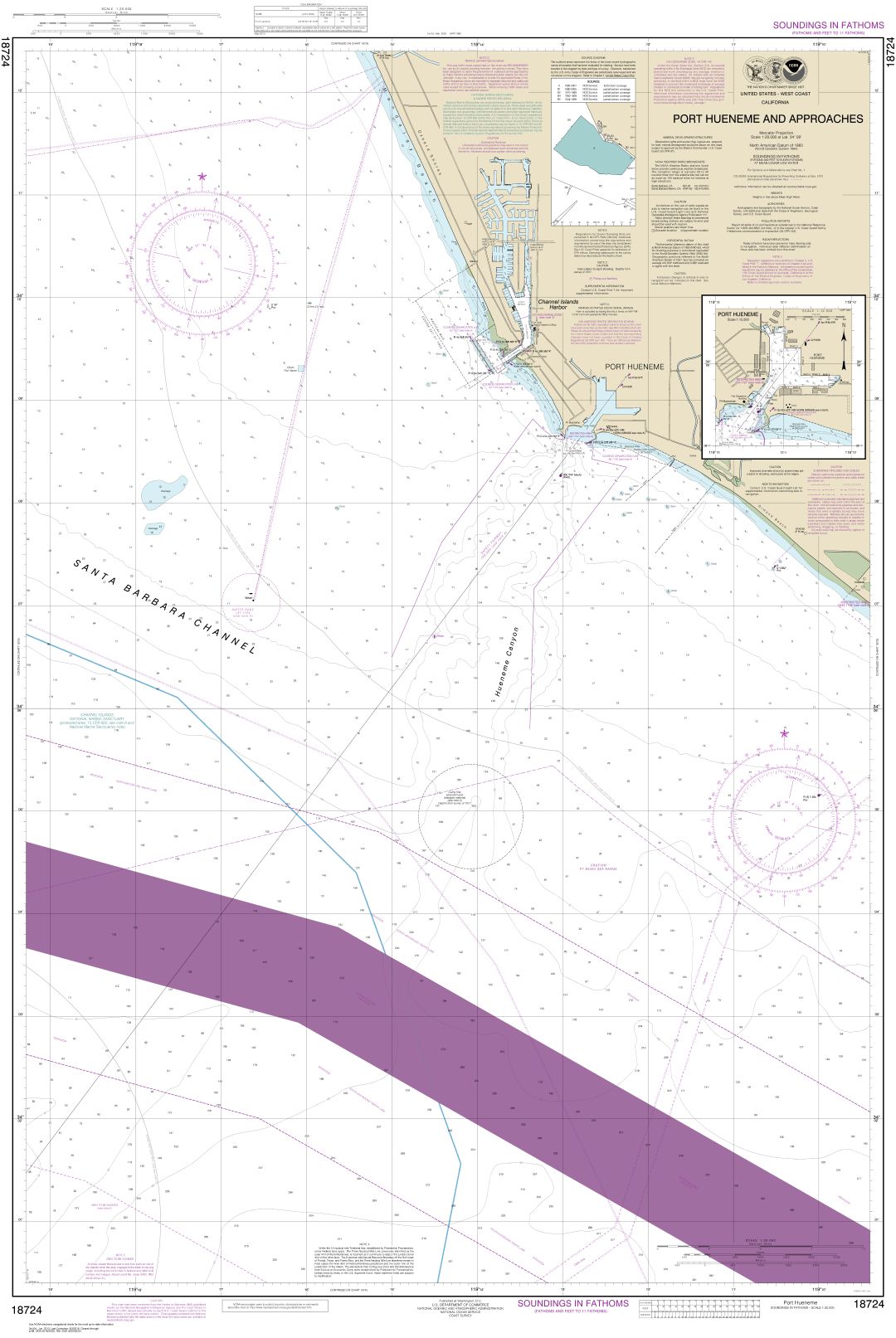 Port Hueneme And Approaches;Port Hueneme | Carte NOAA 18724