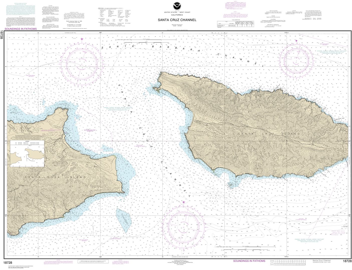Santa Cruz Channel | NOAA Chart 18728