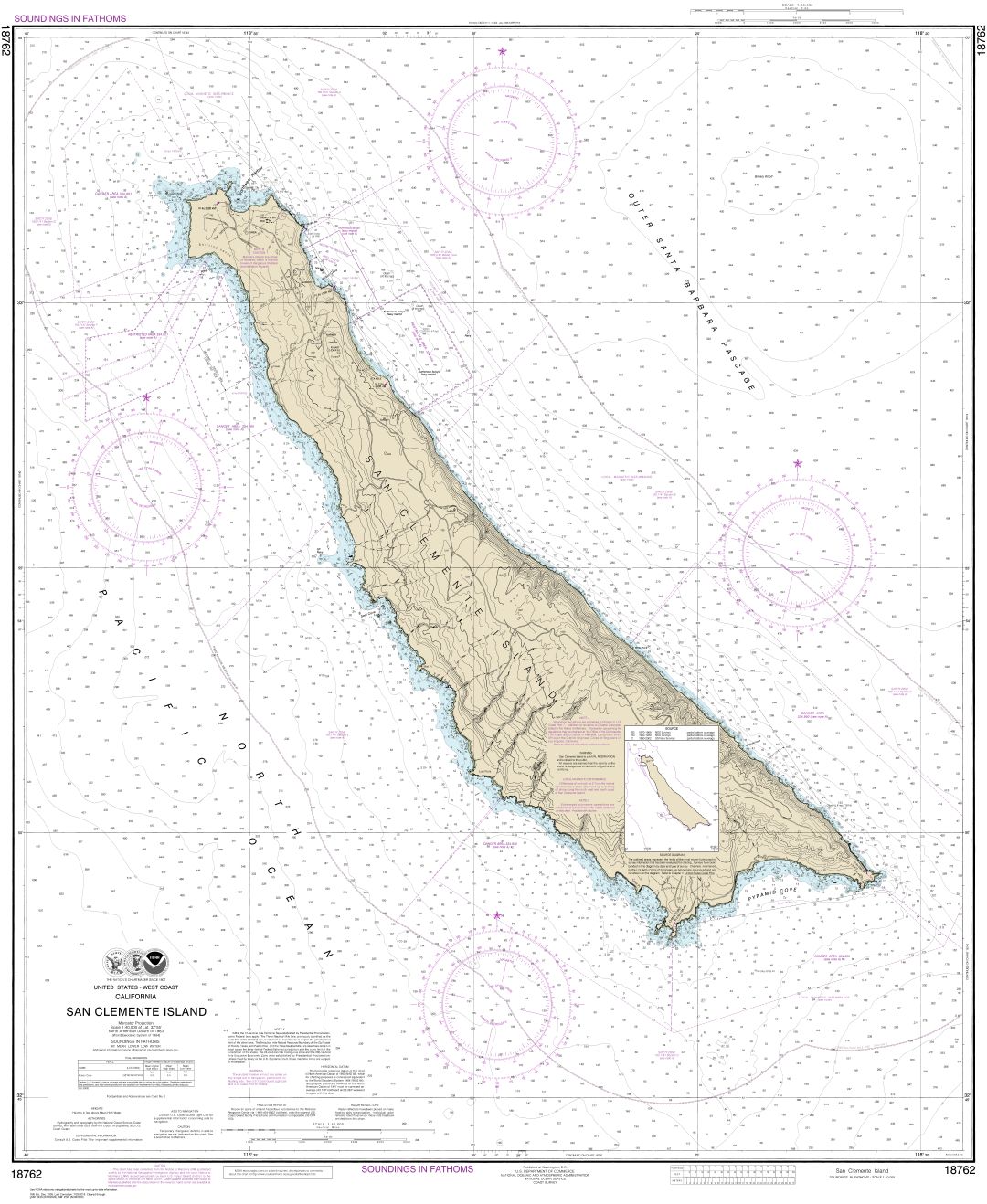 San Clemente Island | Carte NOAA 18762