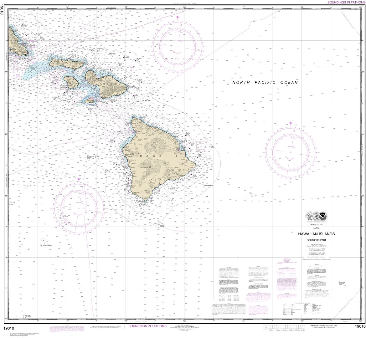 Hawai‘ian Islands southern part | NOAA Chart 19010