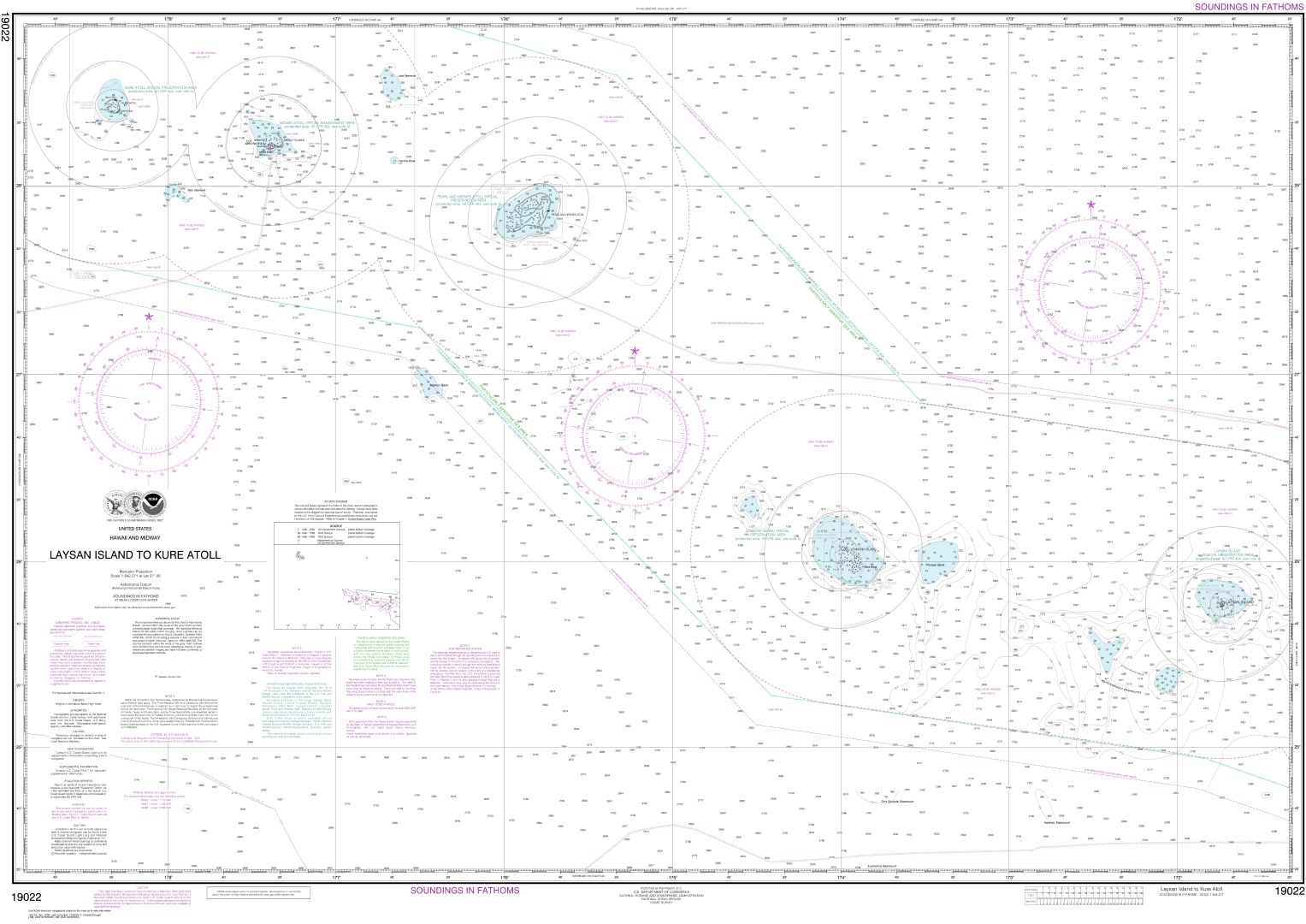 Laysan Island to Kure Atoll | Carte NOAA 19022