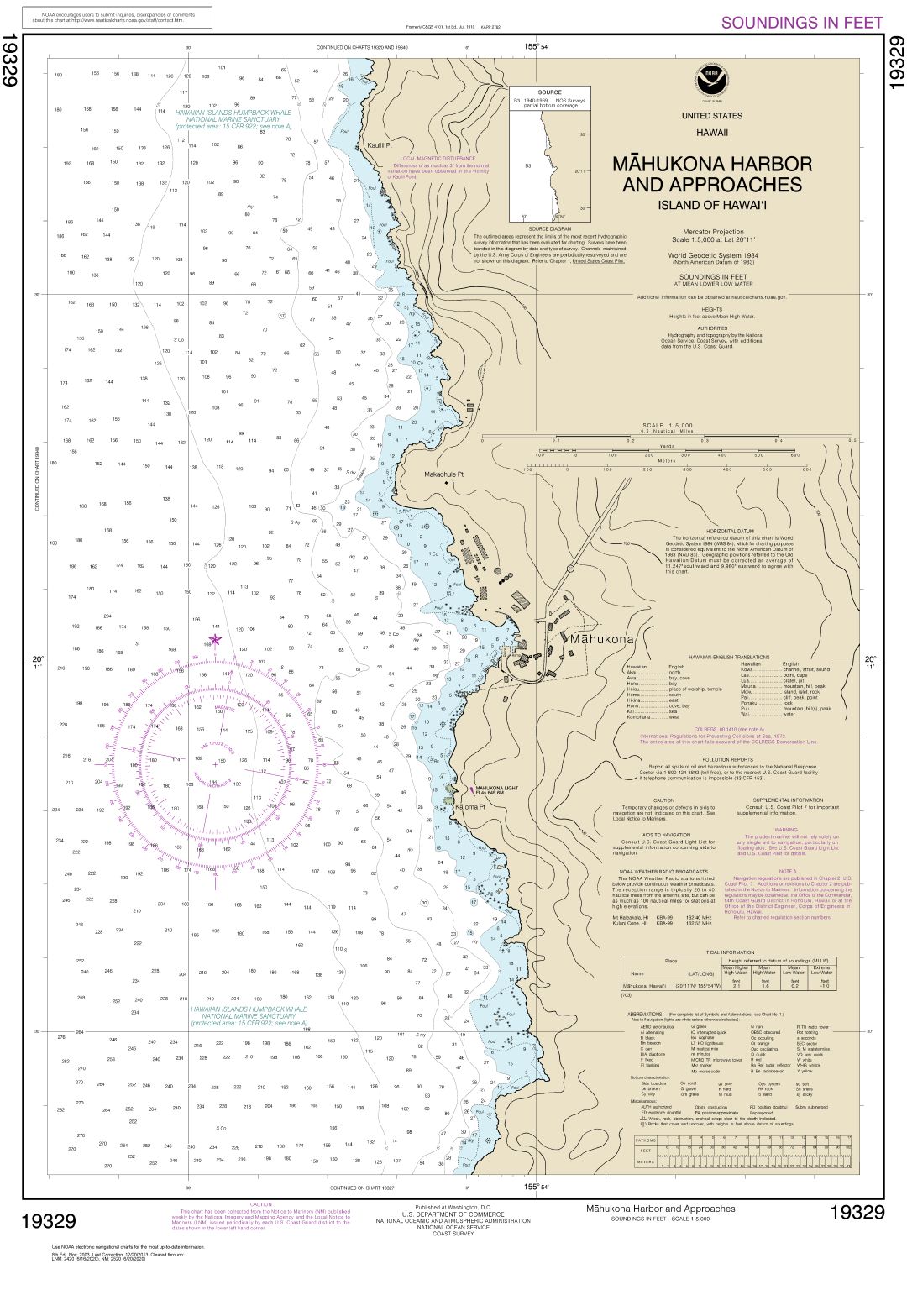 Mähukona Harbor and approaches Island Of Hawai‘i | NOAA Chart 19329