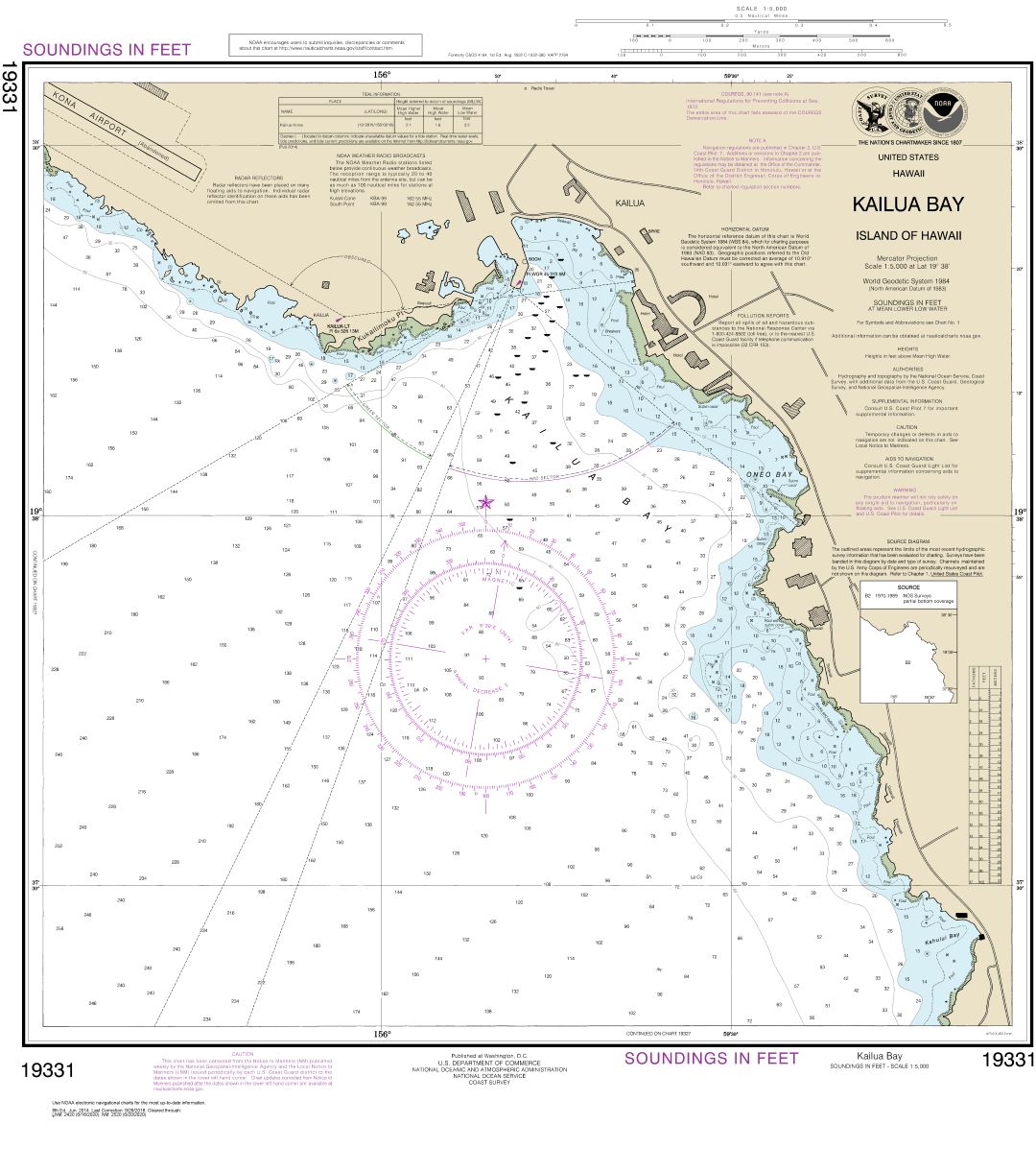 Kailua Bay Island Of Hawai‘i | NOAA Chart 19331