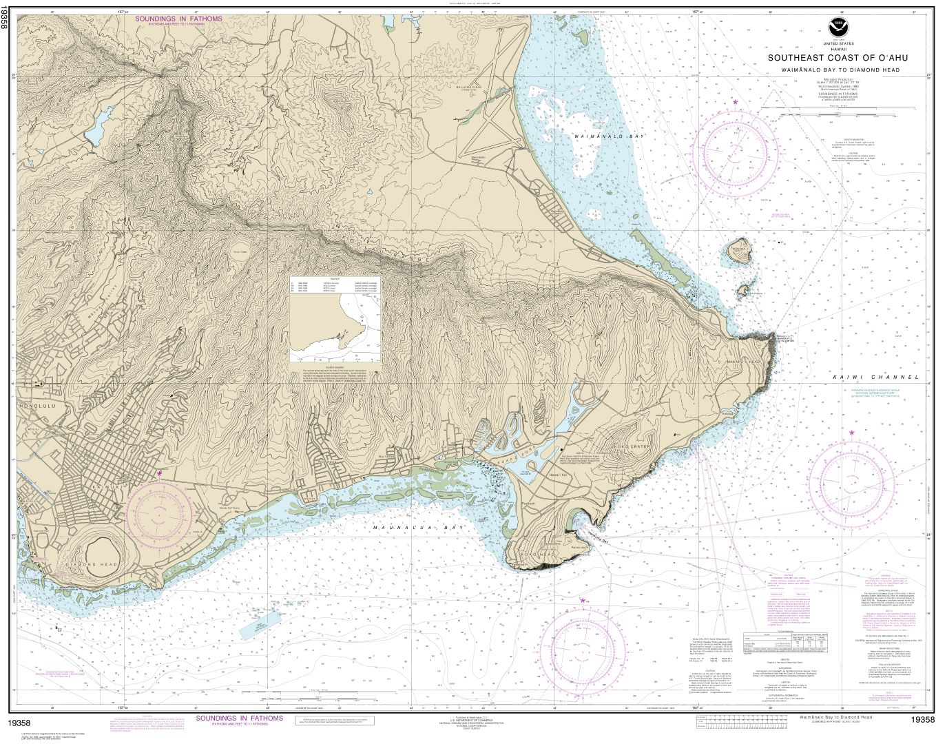 Southeast Coast of O‘ahu Waimänalo Bay to Diamond Head | NOAA Chart 19358