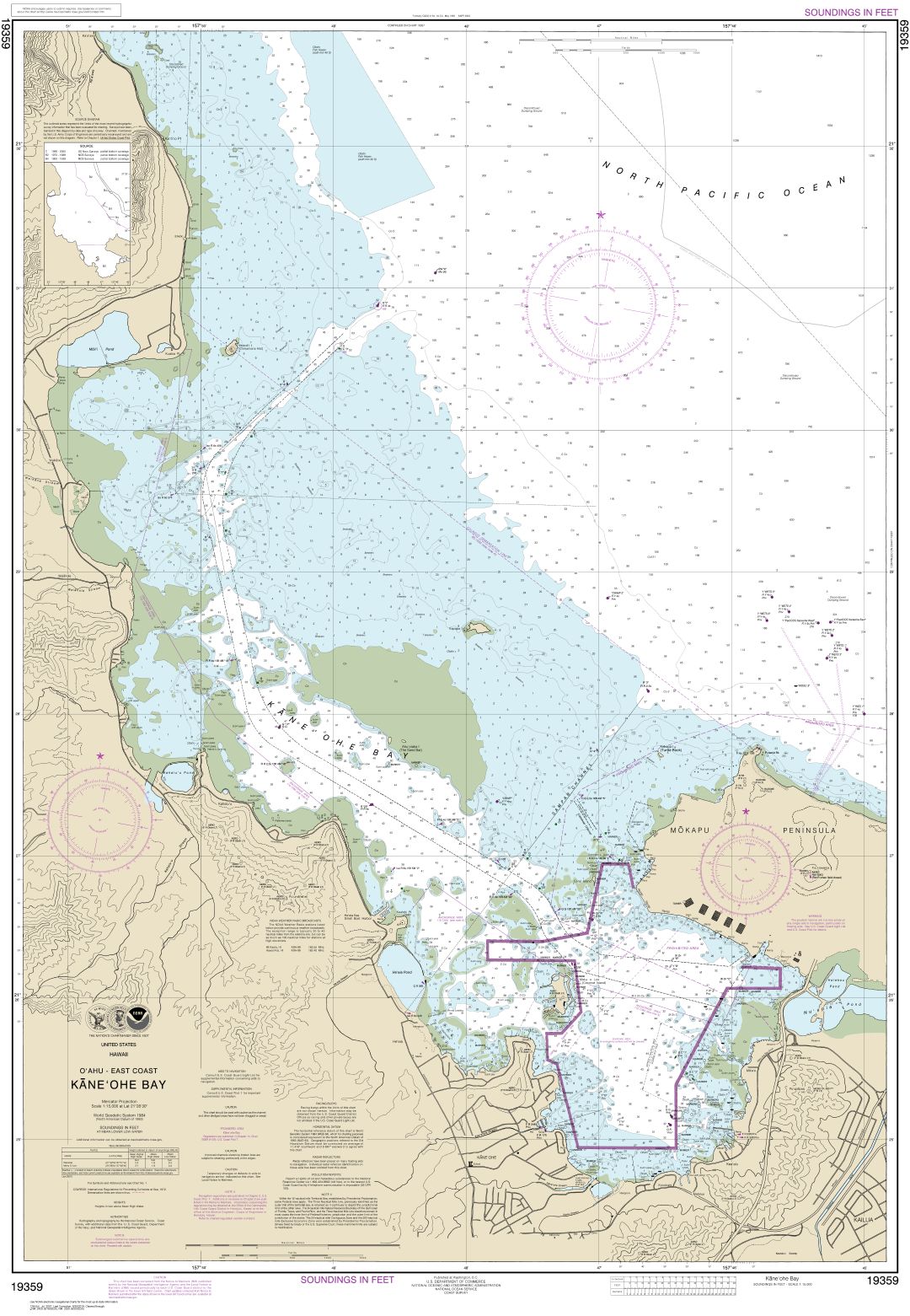 O‘ahu East Coast Käne‘ohe Bay | NOAA Chart 19359