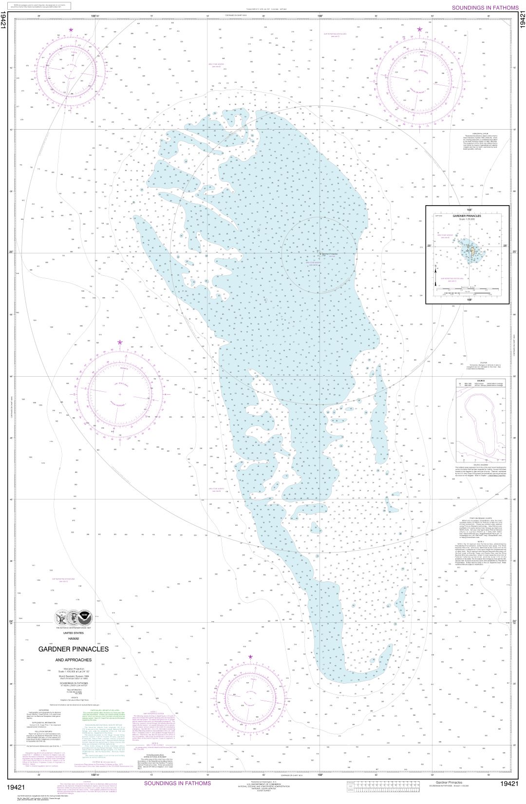 Gardner Pinnacles and approaches;Gardner Pinnacles | NOAA Chart 19421
