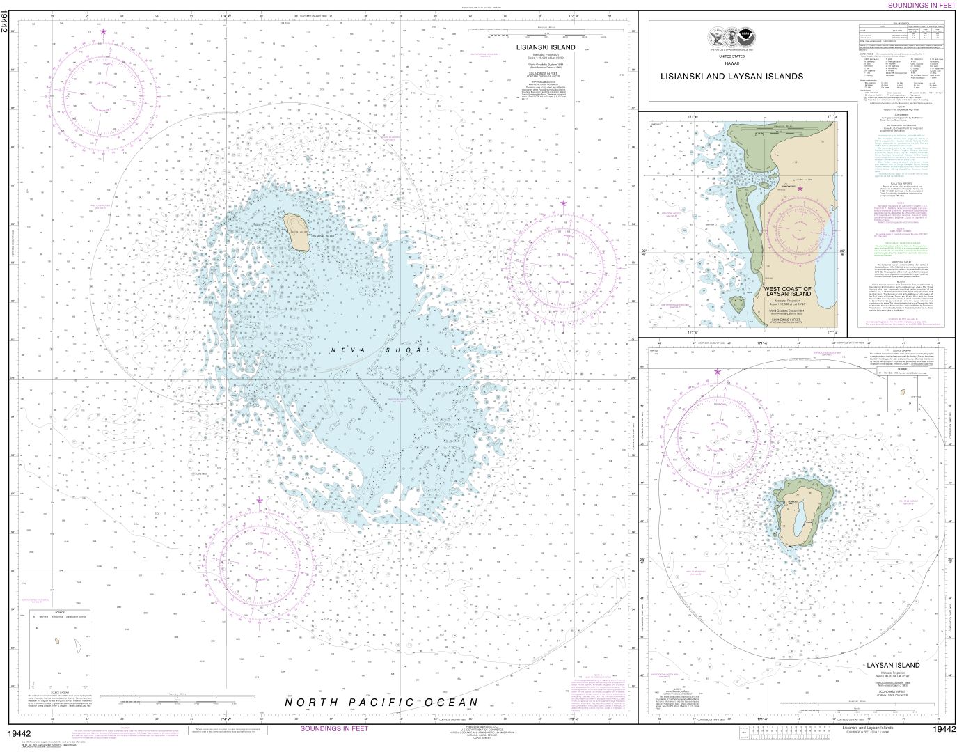 Lisianski and Laysan Island;West Coast of Laysan Island | NOAA Chart 19442