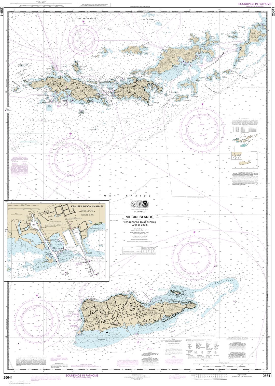Virgin Islands-Virgin Gorda to St. Thomas and St. Croix;Krause Lagoon Channel | NOAA Chart 25641