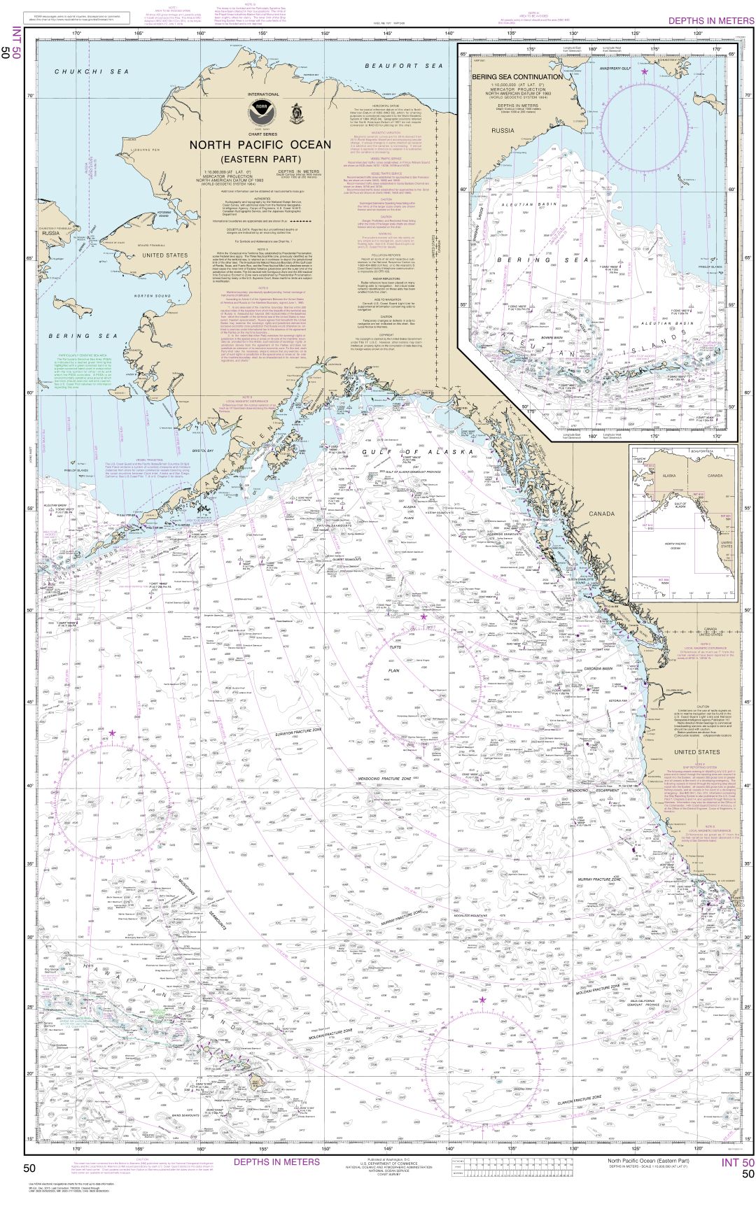 North Pacific Ocean (eastern part) Bering Sea Continuation | NOAA Chart 50