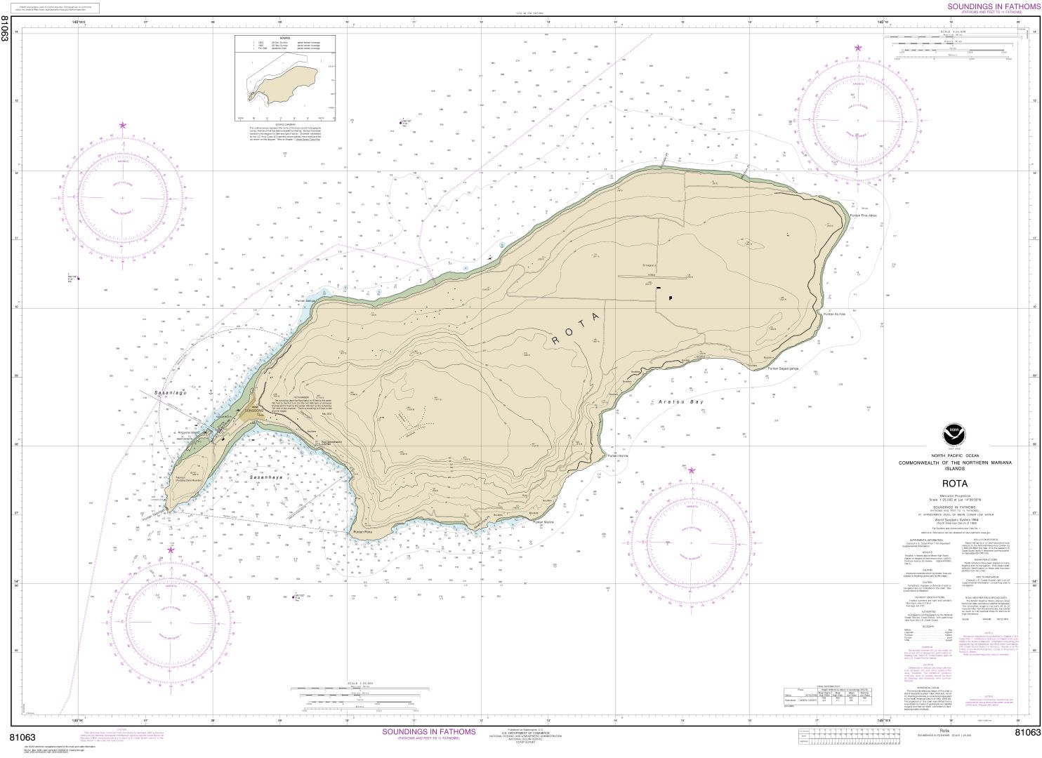 Commonwealth of the Northern Mariana Islands Rota | Carte NOAA 81063