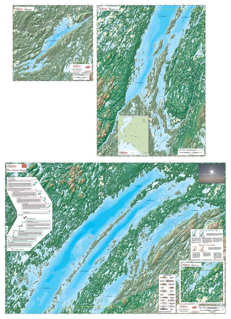 Mistassini, Albanel and Waconichi Lakes (Folded)